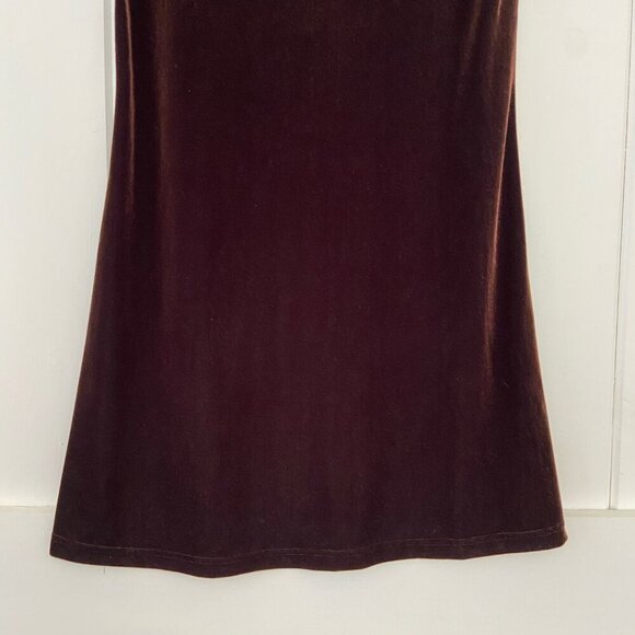 Vintage Velvet Dress Size 4 Dark Brown Knee Length Whimsigoth Witchy Romantic - Picture 7 of 8
